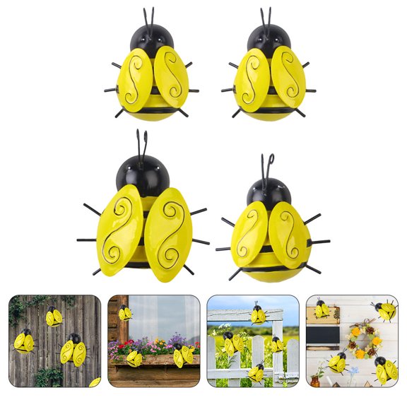 LOLIPPYY 4Pcs Signs Iron Bees Wall Decor for Office Workers