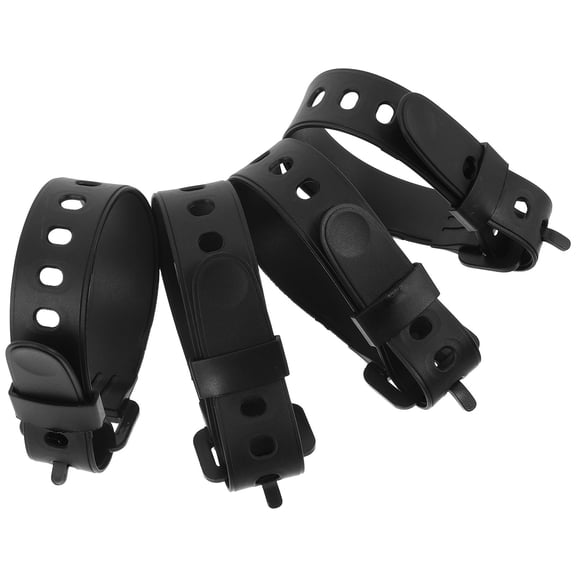 LOLIPPYY 4-Pack Black Adjustable Ski Straps for Snowshoes with Quick-Release Buckles, Fastener Bands for Winter Sports
