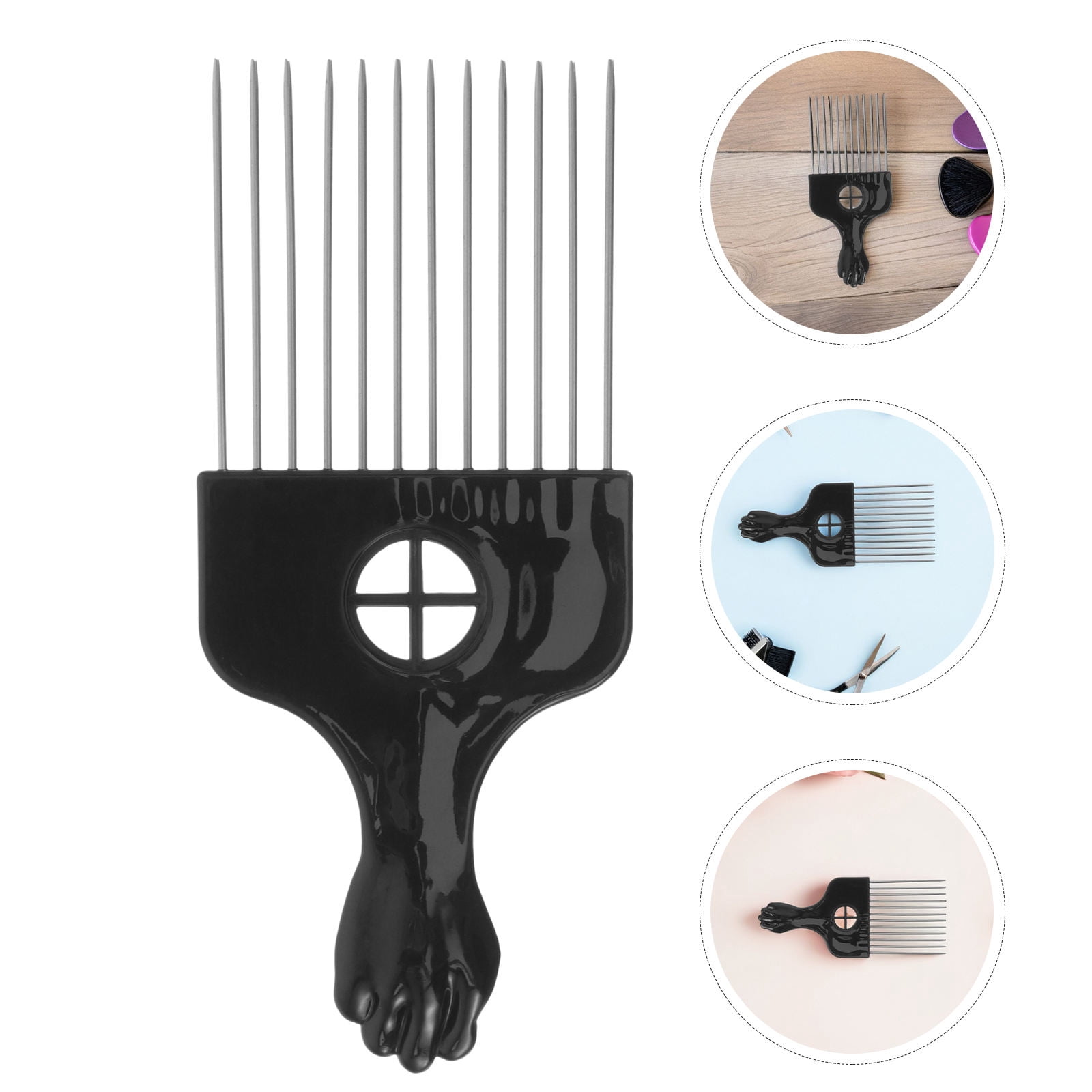 LOLIPPYY 4Pcs Black Afro Hair Comb Set for Curly and Thick Hair with ...
