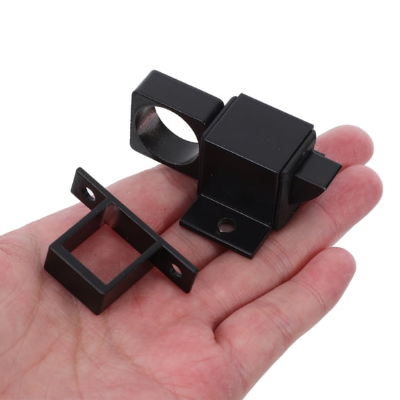 LOLIPPYY 4-Pack Black Aluminum Alloy Self-Closing Push Latches with Spring Loaded Locks for Doors and Cabinets