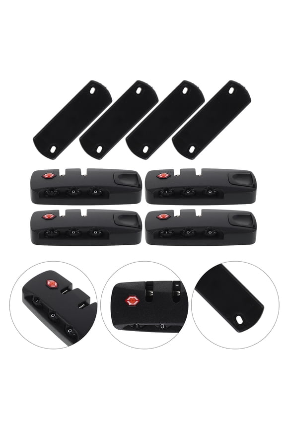 4-Pack Black Resettable Combination Locks for Luggage, Suitcases, Backpacks, Toolboxes, Anti-Theft Security