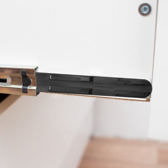 LOLIPPYY 4Pcs Black Drawer Slide Rail Set Easy Install Bottom Mounted for Home Cabinets