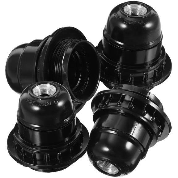 LOLIPPYY 4Pcs Black E27 Lamp Socket Replacement for Retro Pendant Wall and Ceiling Lights