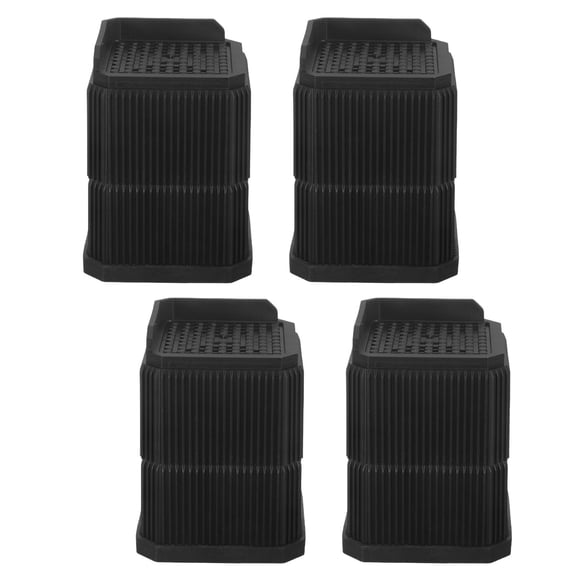 LOLIPPYY 4Pcs Black Furniture Height Extenders for Bed Sofa Table with Reinforced Non Wobble Base