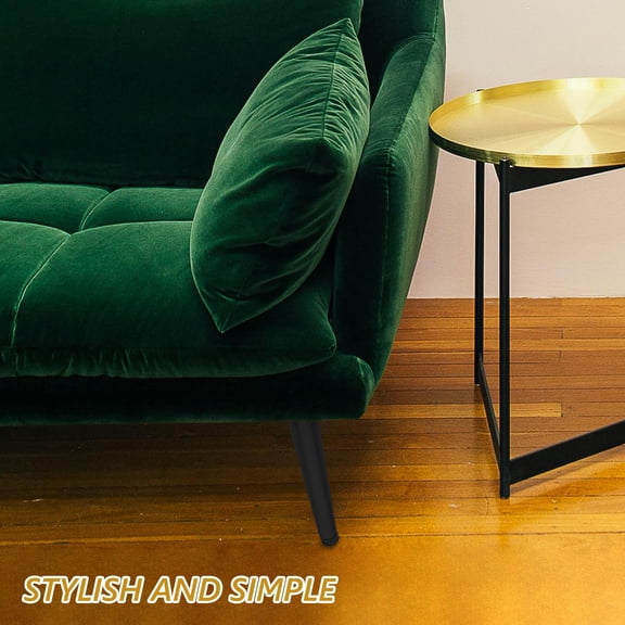 LOLIPPYY Set of 4 Black Metal Angled Tapered Legs for Furniture, Coffee Table, Sofa, Chair Replacement Parts