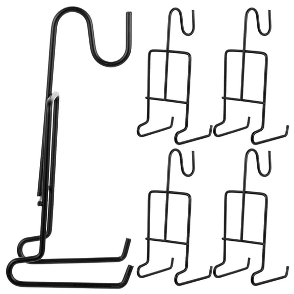 LOLIPPYY 4Pcs Black Metal Coffee Cup Rack with Stable Shape for Multipurpose Mug Display and Plate Storage