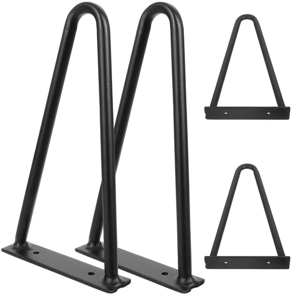 LOLIPPYY 4Pcs Black Metal Hairpin Legs for Furniture Table Legs Suitable for Desk Bench