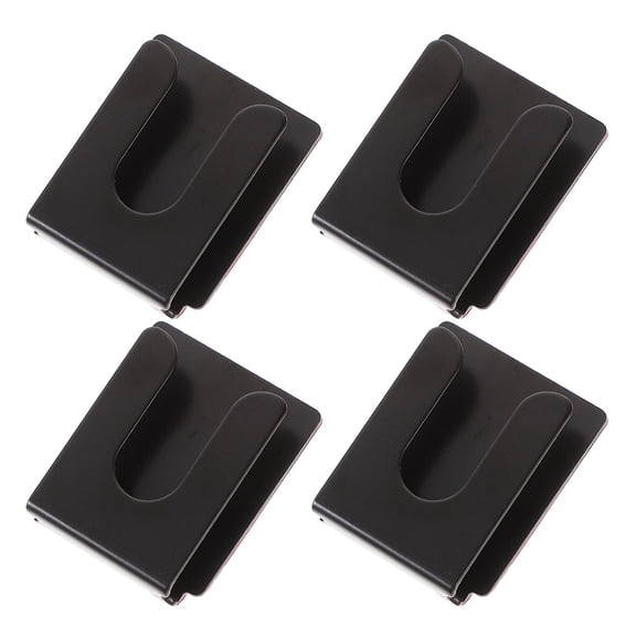 LOLIPPYY 4-Pack Black Metal Microphone Hangers with Easy Install Mic Hook Holders for Car, Office, and Studio Use