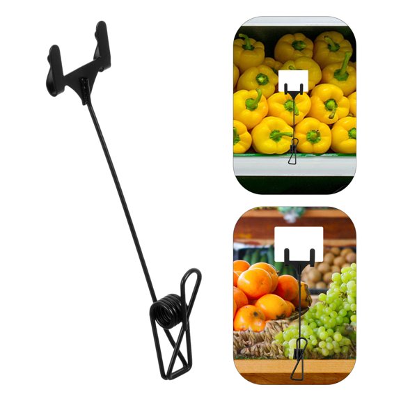 LOLIPPYY 4Pcs Black Metal Price Display Clips for Retail Vendor Tables and Merchandise Sign Holders