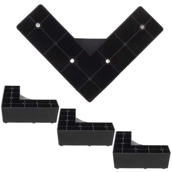 LOLIPPYY 4Pcs Black Plastic Bed Risers Furniture Legs for Sofas Couch Cabinets Creates Extra Storage