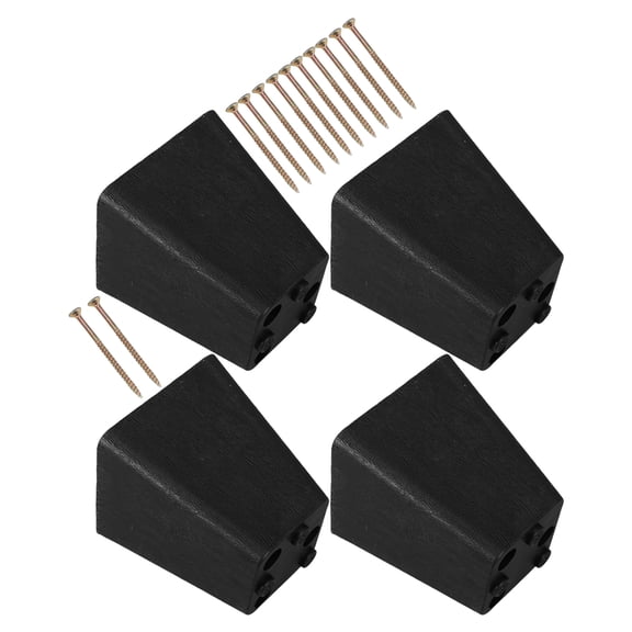 LOLIPPYY 4-Pack Black Plastic Sofa Legs Replacement Feet for Furniture with Stable Nonskid Design and Support