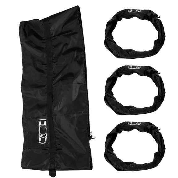 LOLIPPYY Set of 4 Black Polyester Tire Covers for Trucks, and Tear-Resistant Protective Wheel Covers