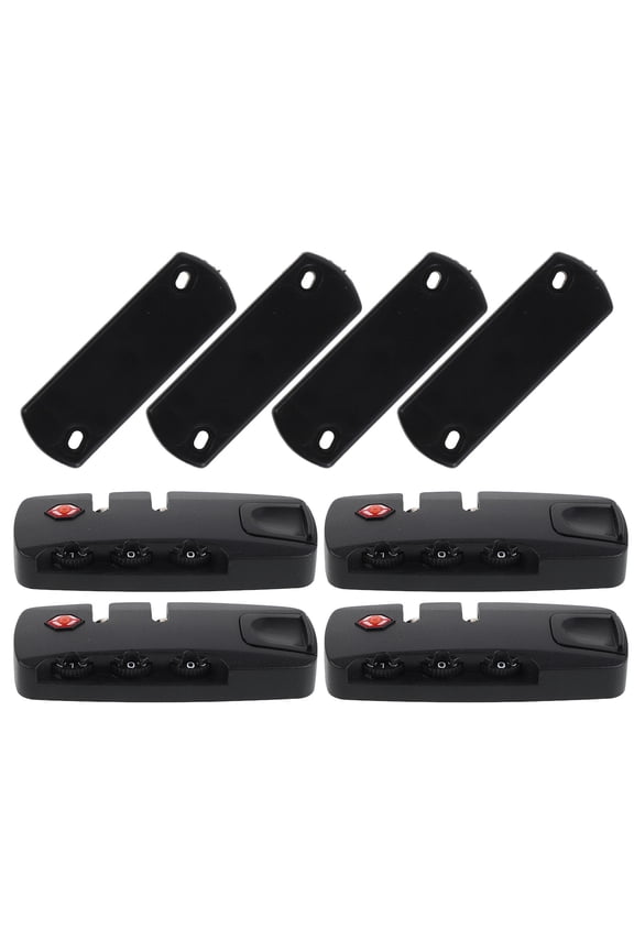 Set of 4 Black Resettable Combination Locks for Lockers, Backpacks, Travel Luggage Security