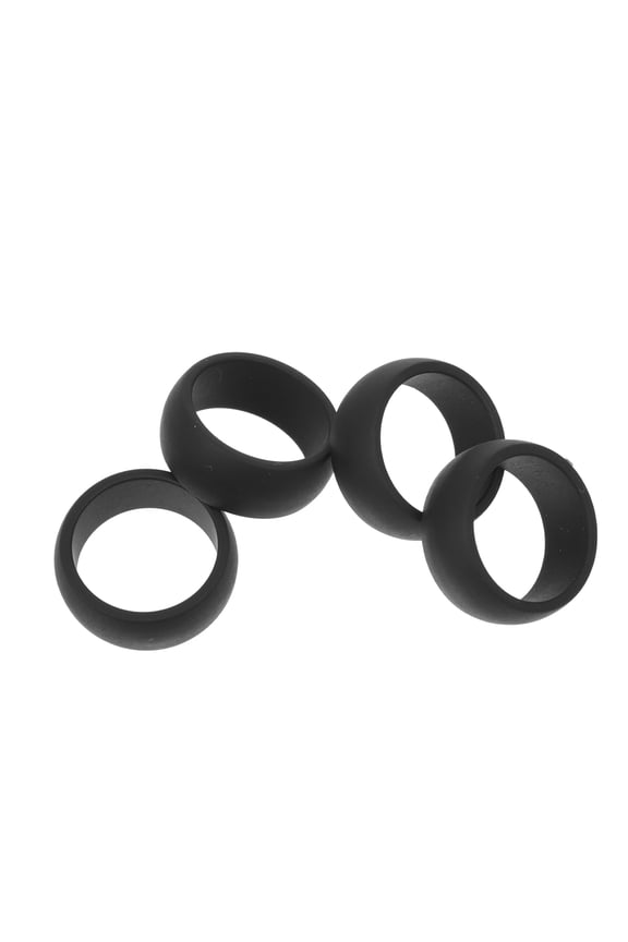4Pcs Black Silicone Rings Sports Rings Gym Accessories for