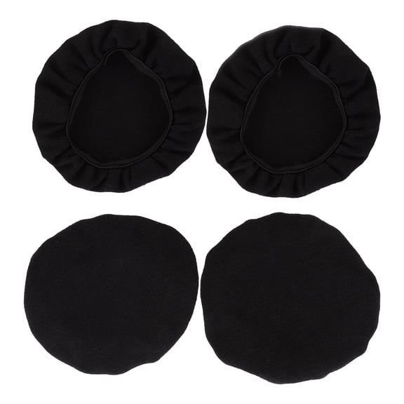 LOLIPPYY 4-Pack Black Cotton Stretch Headset Covers, Washable and Reusable Earpad Protectors for Comfort and Durability