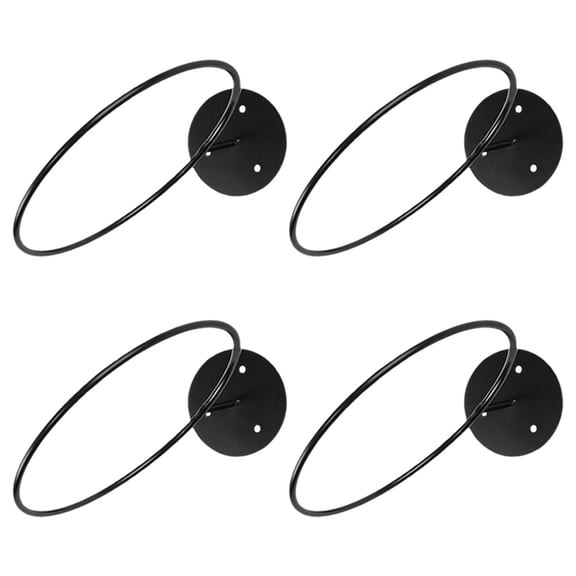 LOLIPPYY 4Pcs Black Wall Installed Basketball Holder Sports Ball Display Rack for Home Use