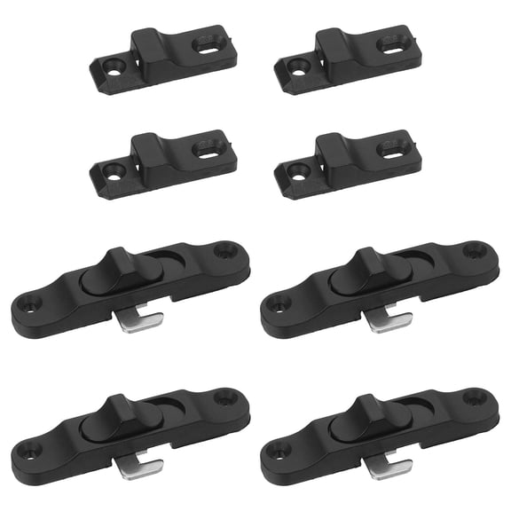 LOLIPPYY 4Pcs Black Window Lock Replacement Aluminum Alloy Heavy Duty Sliding Support Limiter