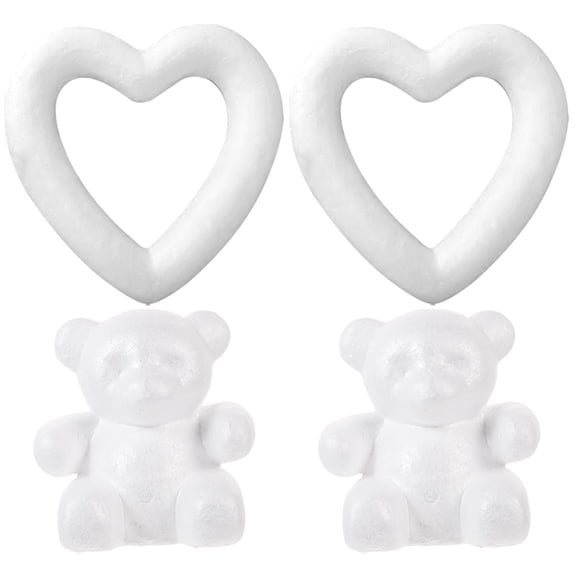 LOLIPPYY 4Pcs Blank Craft Foams Bear Shapes for Party Ornament and Home Decoration