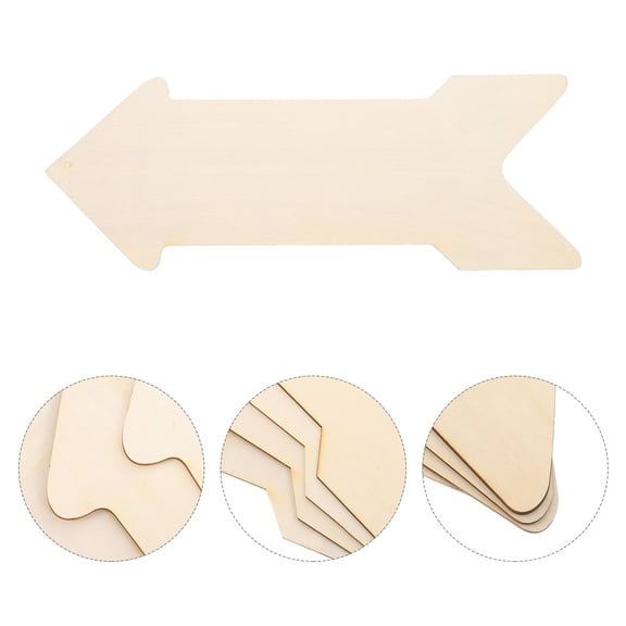LOLIPPYY 4Pcs Blank Wood Signs Wooden Arrow Cutouts Novelty Arrows Shape Diy Cutout Decor For Creative Craft
