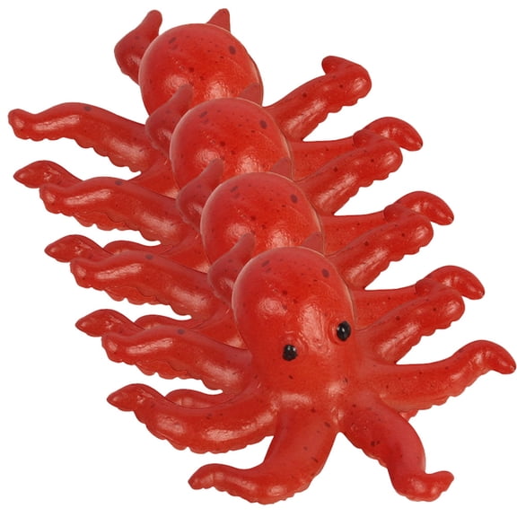 LOLIPPYY 4Pcs Brown Plastic Octopus Model Charming Desktop Ornament for Home and Garden