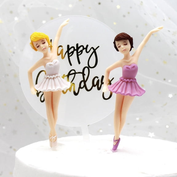 LOLIPPYY 4Pcs Cake Decoration Ballerina Mold Ornament Assorted Color Birthday Cake Topper