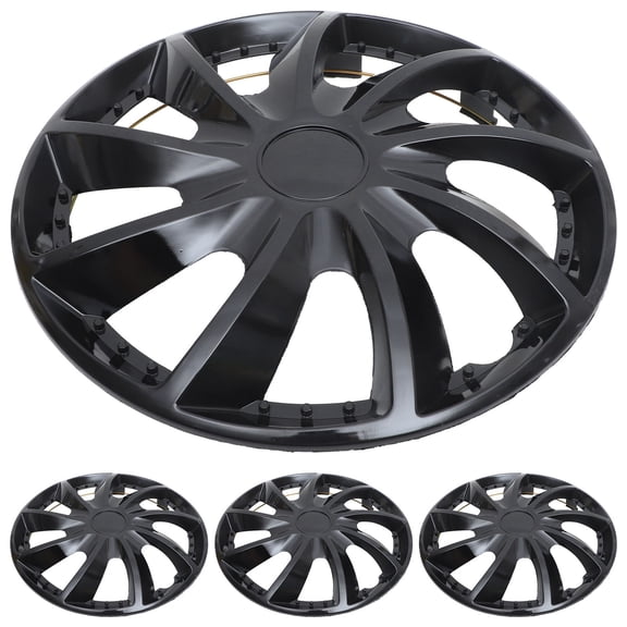 LOLIPPYY 4Pcs Car Hub Covers Black PP Material Replace Lost Or Damaged Hub Wheels Protective Case