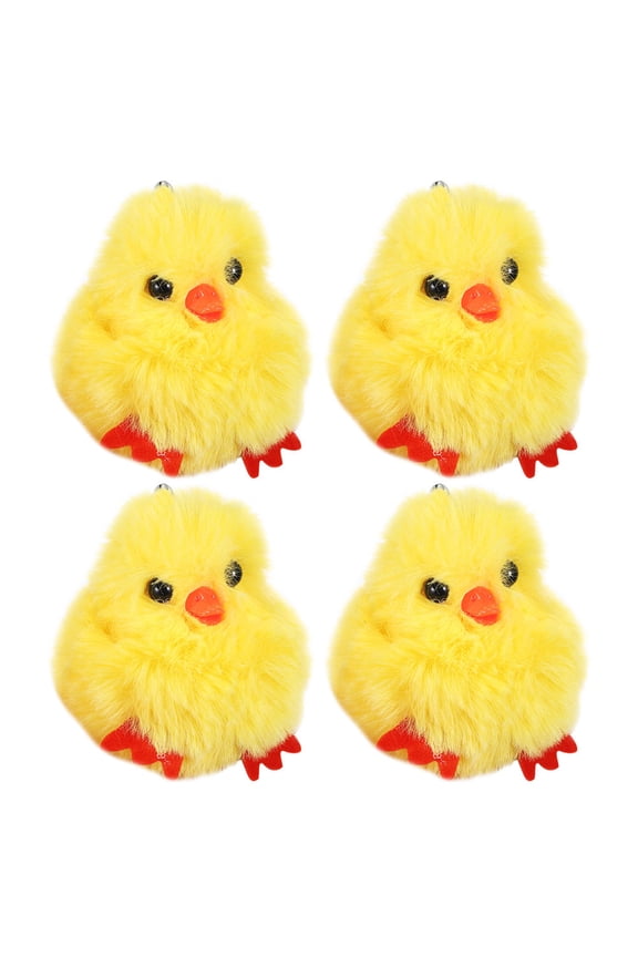 4Pcs Cartoon Chick Keychain Plush Cute Bag Charm Giving Adults