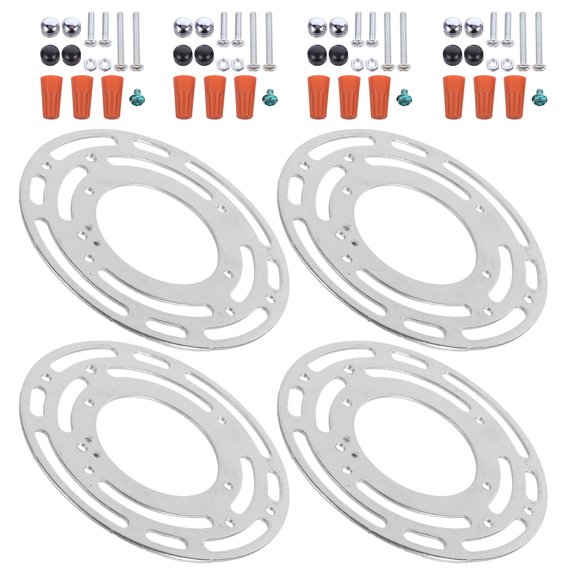 LOLIPPYY Light Fixture Mounting Plate Metal Plated Silver for Robust Construction 4Pcs
