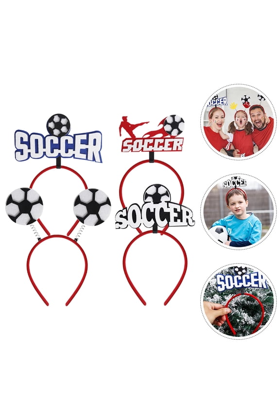 4Pcs Cheer Up Hairband Football and Soccer Headband for Party Supplies and Photo Props