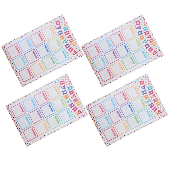 LOLIPPYY 4-Pack Multi-Color Classroom Birthday Chart Posters for Bulletin Board Decoration