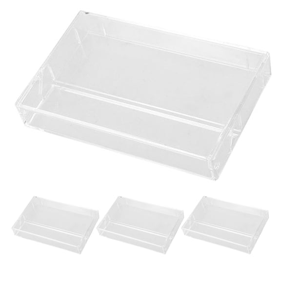 LOLIPPYY 4-Pack Clear Transparent Cassette Tape Storage Boxes, PP Plastic Cases for Music Collection Display and Organization