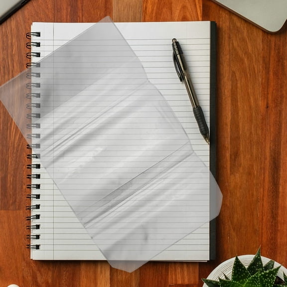 LOLIPPYY 4Pcs Clear Plastic Book Cover Protector Sleeves Waterproof for A5 Notebook Use