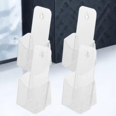 LOLIPPYY 4Pcs Clear Plastic Brochure Holder Stand for Trifold Leaflets and Flyers