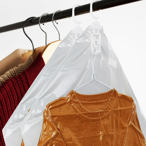 LOLIPPYY 4Pcs Clothes Vacuum Storage Bags Hanging Coat Storage Large Capacity with Clear Window