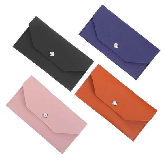 LOLIPPYY 4Pcs Compact Reusable Budget Envelope Wallets Assorted Colors Water Resistant Cash Pouch