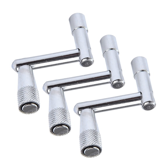 LOLIPPYY 4Pcs Continuous Motion Drum Key Silver Metal Drum Tuning Tool for Fast Drumhead Changing