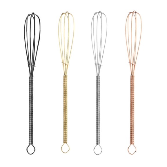 LOLIPPYY Set of 4 Professional Cooking Whisks in Assorted Colors for Baking and Kitchen Use