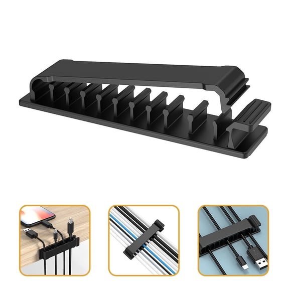 LOLIPPYY 4Pcs Cord Keeper Black Plastic for Home Organization Adjustable Tightness