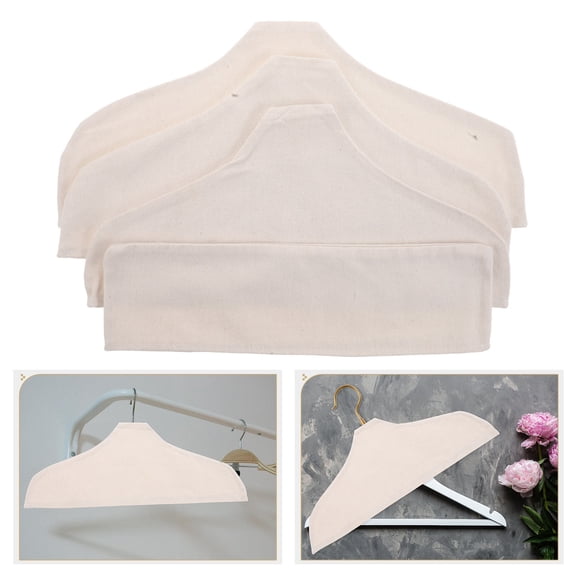 LOLIPPYY 4-Pack Cotton Linen Hanger Dust Covers for Closet Clothes Rack Storage Protectors