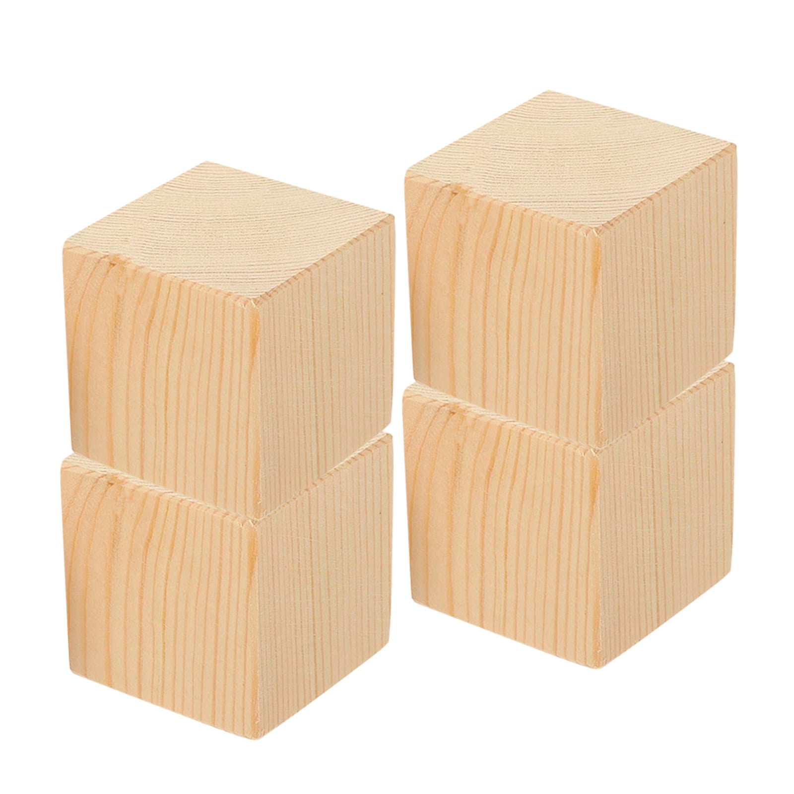 LOLIPPYY 4-Pack Wooden Cube Riser Blocks for Bed and Furniture Legs ...