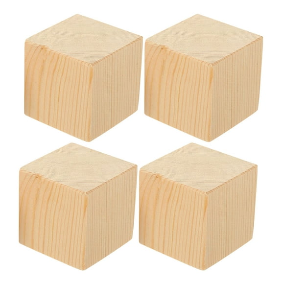 LOLIPPYY 4-Pack Wooden Cube Riser Blocks for Bed and Furniture Legs, Household Lift Supports