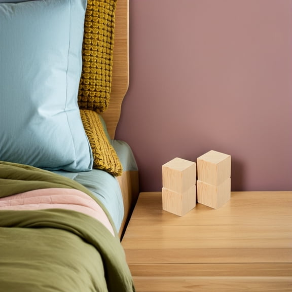 LOLIPPYY 4Pcs Wood Furniture Risers Bed Lifts for Couch Chair Table Easy Install No Tools Needed
