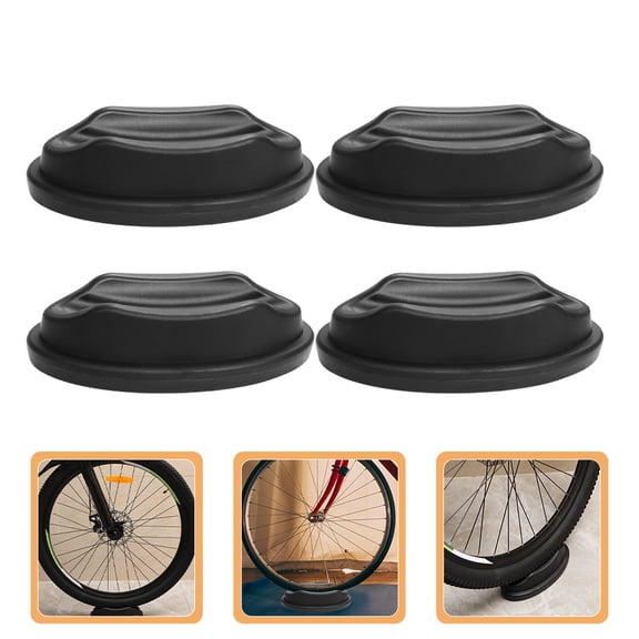LOLIPPYY 4Pcs Cycling Wheel Block Plastic Black for Mountain Bike Stabilizing during Training