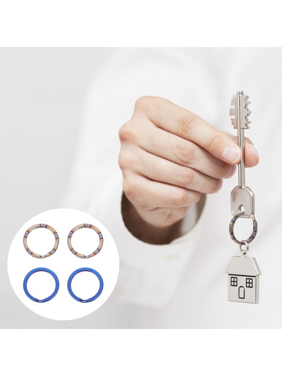 4-Pack Titanium Split Key with Shine, Keychain Accessories for Crafts and Everyday Use