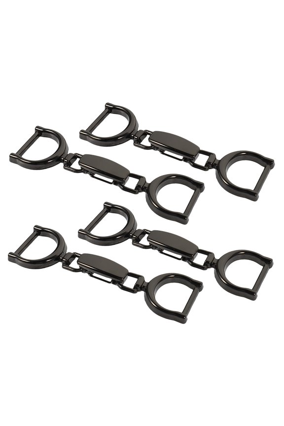 4Pcs Dark Grey Metal Buckles for Shoes Adjustable Chain Buckles for Clothes and Belts