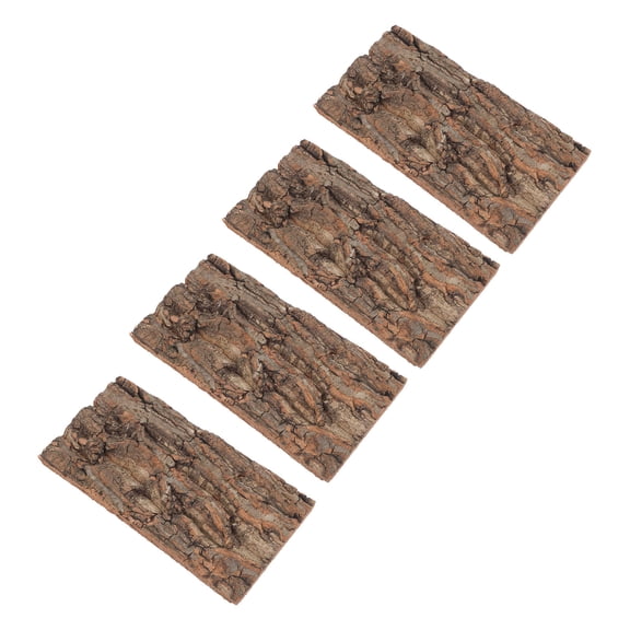 LOLIPPYY 4Pcs Decorative Bark Chippings Light Brown for Outdoor Tree Bark Party and Home Decor