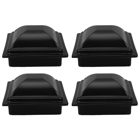 LOLIPPYY 4Pcs Decorative Black Metal Post Caps for Wood Fence Deck Post Protector Covers