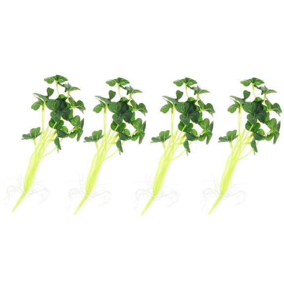 LOLIPPYY 4Pcs Easy to Clean Decorative Faux Green Leaves Stems for Coffee Table and Desk