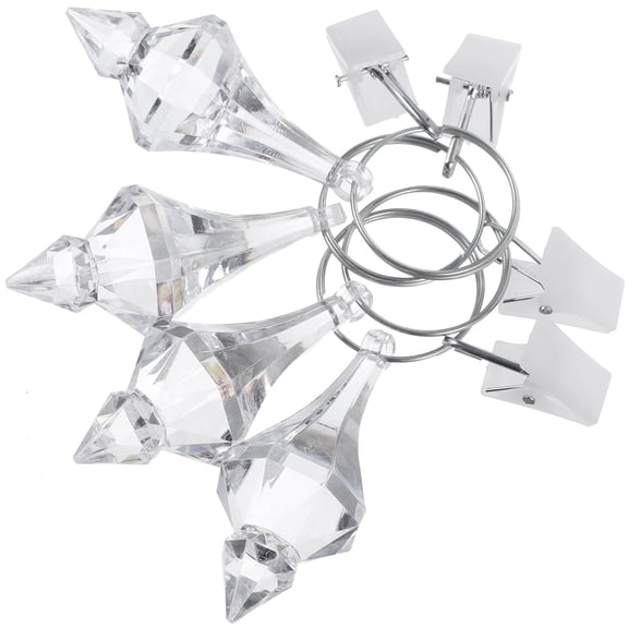 LOLIPPYY Metal Crystal Drapery Weights Lightweight Decorative Clips 4Pcs