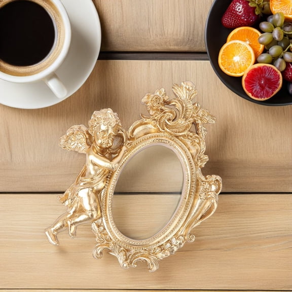 LOLIPPYY 4Pcs Decorative Vintage Resin Picture Frames for Retro Style Home and Wedding Decor